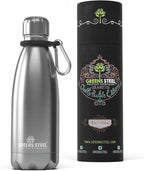 Greens Steel Stainless Steel Water Bottle - 12 oz, Steel | Vacuum Insulated Double Wall with Screw Lid/Leak Proof | Thermal Travel Sports Canteen Coffee Flask