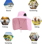 Sun Blocker Hats Outdoor Sun Protection Fishing Cap with Neck Flap Large Brim Outdoor Hat