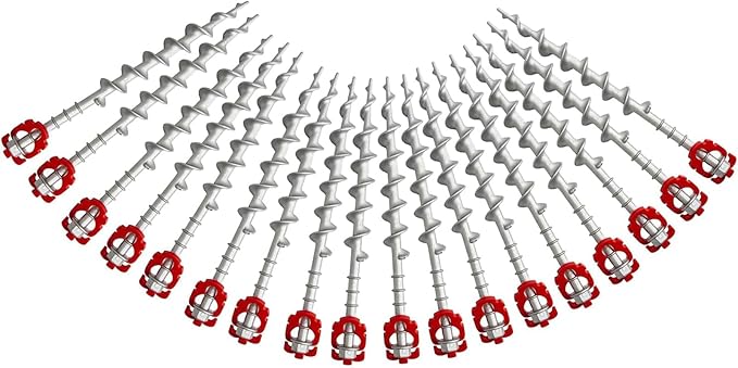 18 Pcs 12" Aluminum Ground Anchors, Tent Stakes Heavy Duty for Swing Set Anchors Screw in Kit for Tents, Canopies, Sheds,Amusement Facilities,Swing Sets Outdoor