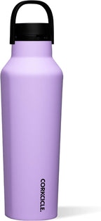 Corkcicle Sport Canteen - Keeps Drinks Cold 25 Hours - Stainless Steel Water Bottle - Triple-Insulated - Spill-Proof - Summer Drinkware Gift - Keeps Drinks Ice Cold - 32 oz - Sun-Soaked Lilac