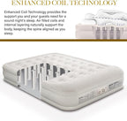 King Koil Luxury Queen Size Air Mattress with High-Speed Built-in Pump, Blow Up Bed Top Side Flocking, Puncture Resistant, 16in Double High Inflatable Airbed Guests or Travel 1-Year Warranty