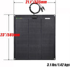 Lensunsolar 50W ETFE Flexible Solar Panel, 23x21.1inch, PERC 9BB 23.5%+ Efficiency Solar Cells, for Campers, RVs, Boats,Tent