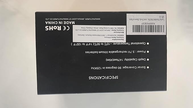 LUCKY Portable Fish Finder,Handheld Waterproof Depth Finder,Wireless fishfinder for Ice Fishing,Sea Fishing,Bank Fishing,Kayak Fishing,Depth Finder with Color LCD Screen,Black