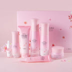 LAIKOU JAPAN SAKURA Skin Care, Skin Care Set with Cleanser, Toner, Lotion, Eye Cream, Makeup Primer, Essence Cream and Serum for Women Mother's Day Valentine's Day Christmas Birthday Beginner Kit 7pcs