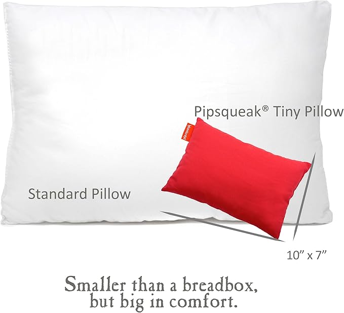 Pipsqueak Microfiber Pillow - Small, Mini - 11 x 7 in - Perfect for Travel, Cars, Airplanes, Camping, Dogs, Toddlers, Kids, Lumbar, Knees and Neck - Ages 2 Yrs and Up