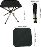 LIBOSULV Folding Camping Stool, Retractable Camping Chair, Super Compact, for Travel, Hiking, Gathering, Barbecue, with Carry Bag, Storage Size 11.61"x2.56"x2.56"