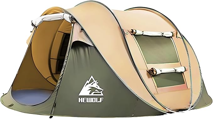 Pop Up Camping Tent 2/4 Person, Instant Family Tents, Easy Setup Automatic Tent for Camping Hiking & Traveling