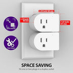 Fosmon Grounded Outlet with ON/Off Switch (4 Pack), 3 Prong Electrical Plug Outlet Extender Switch, 245J Single Port Power Adapter Surge Protector, 15A Circuit Breaker, White, ETL Listed