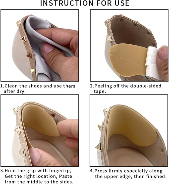 Dr. Foot’s Heel Grips for Men and Women, Self-Adhesive Heel Cushion Inserts Prevent Heel Slipping, Rubbing, Blisters, Foot Pain, and Improve Shoe Fit - 2 Pairs(Khaki)