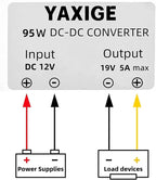 12v to 19v 5A 95W Boost Converter DC Power Adapter, Suitable for Cars, Trucks, Ships, LED Light Strips…