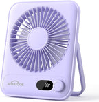Small Desk Fan Personal Fans: 5000mah 25 Hours Battery Office Quiet Mini Desktop Fan Portable Rechargeable Travel Essentials (Purple, 5000)