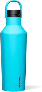 Corkcicle Sport Canteen - Keeps Drinks Cold 25 Hours - Stainless Steel Water Bottle - Triple-Insulated - Spill-Proof - Summer Drinkware Gift - Keeps Drinks Ice Cold - 32 oz - Capri Blue