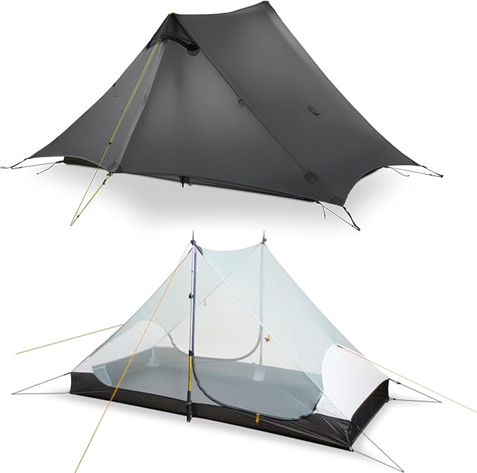 LANSHAN Ultralight Tent 3-Season Backpacking Tent for 1-Person or 2-Person Camping, Trekking, Kayaking, Climbing, Hiking