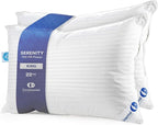 Continental Bedding | Serenity Goose Down Pillow | 700 Fill Power Hungarian White Down | 400TC Cotton Damask Shell | Made in USA | Soft, King (Pack of 2), 2 Count