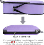 BAGAIL 4 Set/6 Set/8 Set Compression Packing Cubes Travel Accessories Expandable Packing Organizers(Lavender ClothPattern 4 Set)