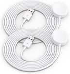 2Pack 6.6ft/2m for Apple Watch Charger USB Magnetic Wireless Fast iWatch Charger Portable Compatible with iWatch Ultra/Series 9/8/7/6/SE/SE2/5/4/3/2/1-White