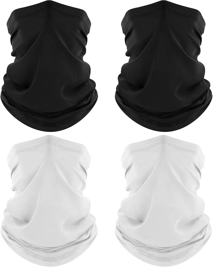 4 Pack Neck Gaiter, Cooling Breathable Face Mask UV Protection Scarf Hiking Bandana for Men/Women