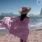 Cotton Turkish Beach Towel with Towels Oversized 36"x72" Pool Absorbent Extra Large Quick Dry Sand Travel Towel (Purple, 4 Pack)