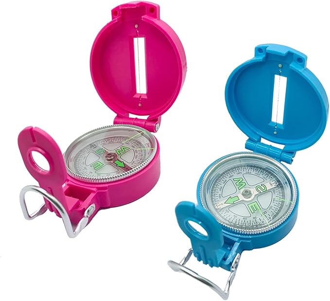 TurnOnSport Lensatic Compass - Hiking & Camping Navigation - Orienteering & Map Reading - Boy Scout & Professional Field Compass