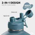 Swigina [2-IN-1 LID] Gallon Insulated Water Bottle with Silicone Boot (48hrs Cold/24hrs Hot) - DIY Stickers, Leakproof, BPA Free, 128 oz