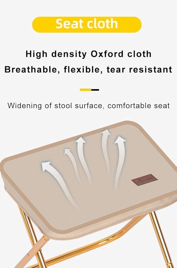 THE LIMIT Mini Folding Stool with Carry Bag for Travel, Hiking, BBQ, Fishing and Leisure (Khaki)