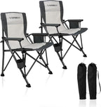 Camping Chair Folding Portable Lawn Chair 2 Pack Comfortable Hard Arm Sturdy for Family Camp, Outdoor, Sports, Beach, Travel, Beige, Supports 300 lbs