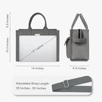 TOPDesign Heavy-Duty Canvas Tote Bag for Women, Adjustable Crossbody/Shoulder Handbag with 9 Pockets, Everything Tote