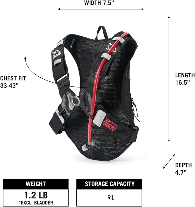 USWE MTB Hydro Hydration Pack with Hydration Bladder - Hydration Backpack for Cycling, Mountain Biking, E-MTB and Gravel Riding, Backpack with Water Bladder