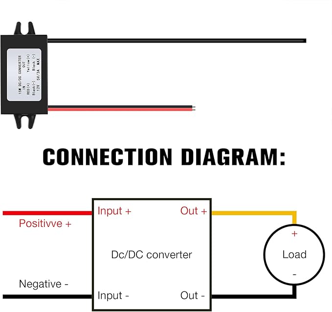 Weewooday 2 Pieces 12v to 5v Dc Converter Buck Module USB Output Power Adapter Dc Car Power Converter Regulator