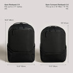 Troubadour Apex 3.0 Compact - 16L Premium Laptop Backpack - Ergonomic & Water Resistant - Designed for Work and Travel - Black