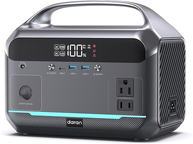Portable Power Station 90,000mAh, 288Wh LiFePO4 Battery Backup w/ 2× 350W (600W Surge) 110V Pure Sine Wave AC Outlets, Solar Generator for Home Backup, CPAP, RV, Camping, Off-Grid & Emergency Power