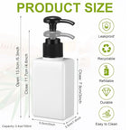 Domensi 12 Pcs 100ml /3.4 oz Pump Bottle Mini Travel Bottles Small Dispenser Containers Plastic Pump Lotion Dispenser Empty Square Travel Size Containers Toiletries (White)
