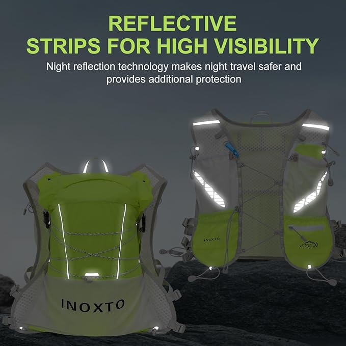 Running Hydration Vest Backpack, Lightweight Water Backpack with 1.6L Water Bladder Daypack for Women Men,Adjustable Running Vest Pack for Trail Running Hiking Cycling Race Marathon