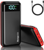 Portable Charger Power Bank 52800mAh Powerbank PD 30W and QC 4.0 Fast Charging Built-in Bright flashlight LED Display 2 USB 1Type-C Output External Battery Pack for iPhone, Samsung, iPad etc (red)