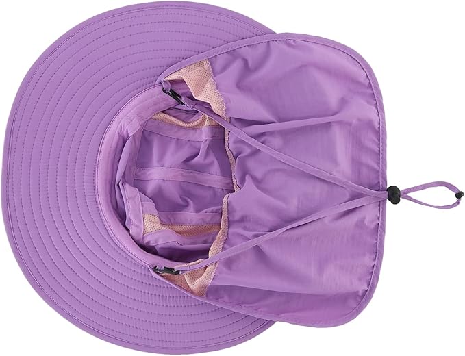 Home Prefer UPF 50+ Mens Wide Brim Fishing Hat with Neck Flap Sun Hat for Men Women Sun Protection Cap