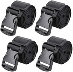 MAGARROW 2" Utility Luggage Straps with Buckle Adjustable, 4-Pack (Black, 2 in x 3.2 ft)