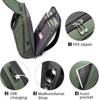 BANGE Business Smart Backpack Waterproof fit 15.6 Inch Laptop Backpack with USB Charging Port,Travel Durable Backpack