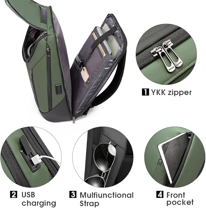 BANGE Business Smart Backpack Waterproof fit 15.6 Inch Laptop Backpack with USB Charging Port,Travel Durable Backpack