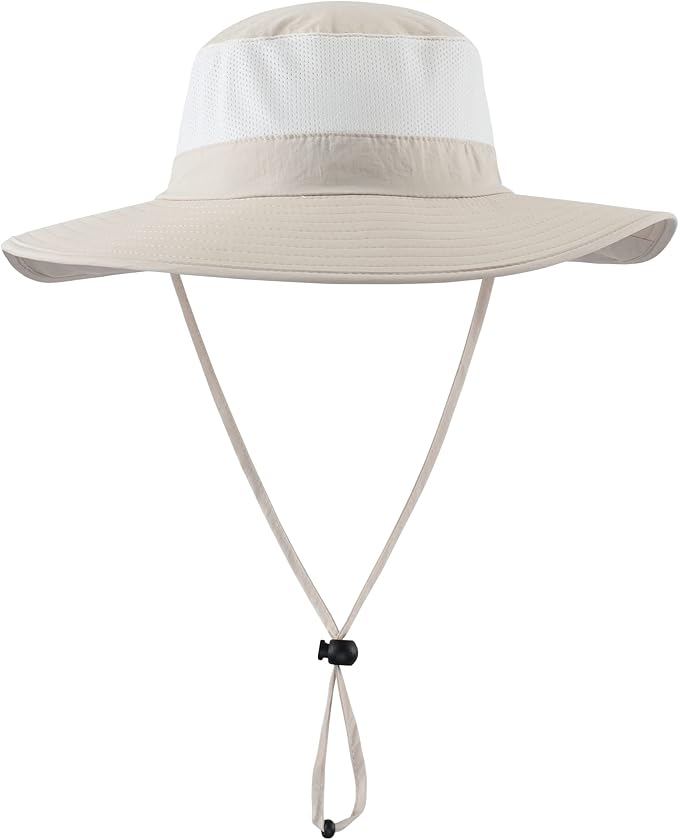 Home Prefer Outdoor UPF50+ Mesh Sun Hat Wide Brim Fishing Hat with Neck Flap Sun Hat for Men Women