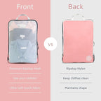 Large Packing Cube Set with See Through Mesh- Compression Packing Cubes Travel Organizers by TRIPPED Travel Gear (Dusty Rose)