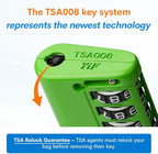 Forge TSA Approved Luggage Locks 4 Digit Combination TSA Travel Locks with TSA008, Open Alert Indicator, Zinc Alloy Body for Luggage, Suitcase, Backpack, and More. 3 Color 6 Locks.