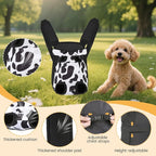 Inspack Dog Backpack Carrier/Cat Carrier, Adjustable Pet Front Carriers Travel Bag for Puppy Medium Dogs, Legs Out, Soft Ventilated Dog Chest Carry Backpacks for Hiking/Camping, 2.5-4 lbs, Cow Print