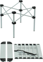 iClimb Lightweight Stable Alu. Folding Square Table Roll Up Top with Carry Bag for Camping Picnic Backyards BBQ Camp Kitchen (Nature, M)