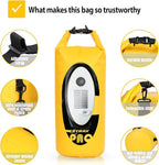 Dry Bag Waterproof with Solar Bluetooth Speaker & Light - 10L/20L Roll Top Dry Sack Keeps Gear Dry for Men Women Kayaking, Beach, Rafting, Boating, Hiking, Camping and Fishing