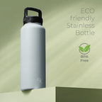 SipX™ Triple-Insulated Stainless Steel Water Bottle 40oz. With 3 Lids, BPA-Free Reusable Insulated Water Bottle Keeps Cold 24 Hours, Metal Water Bottle Made Of Sustainable Material For Hiking & Biking