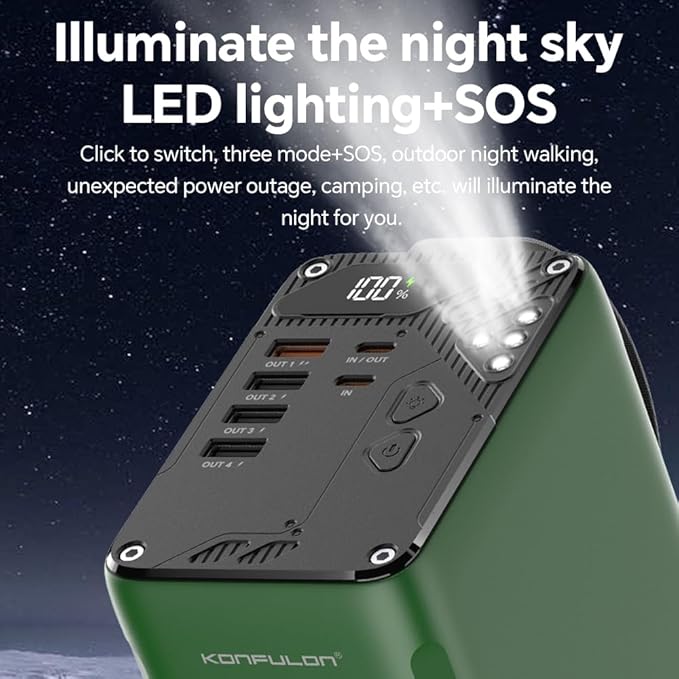 80000mAh High Capacity PD 30W Power Bank Fast Charging 22.5W Portable USB C Battery Packs with 5 Outputs & LCD Display Battery Bank for iPhone, Samsung, iPad ,Macbook & Outdoors Camping (GREEN)