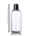 8oz Plastic Bottles (6 Pack) BPA-Free Squeeze Clear Toiletries and Shampoo Containers with Disc Cap, Labels Included for Travel