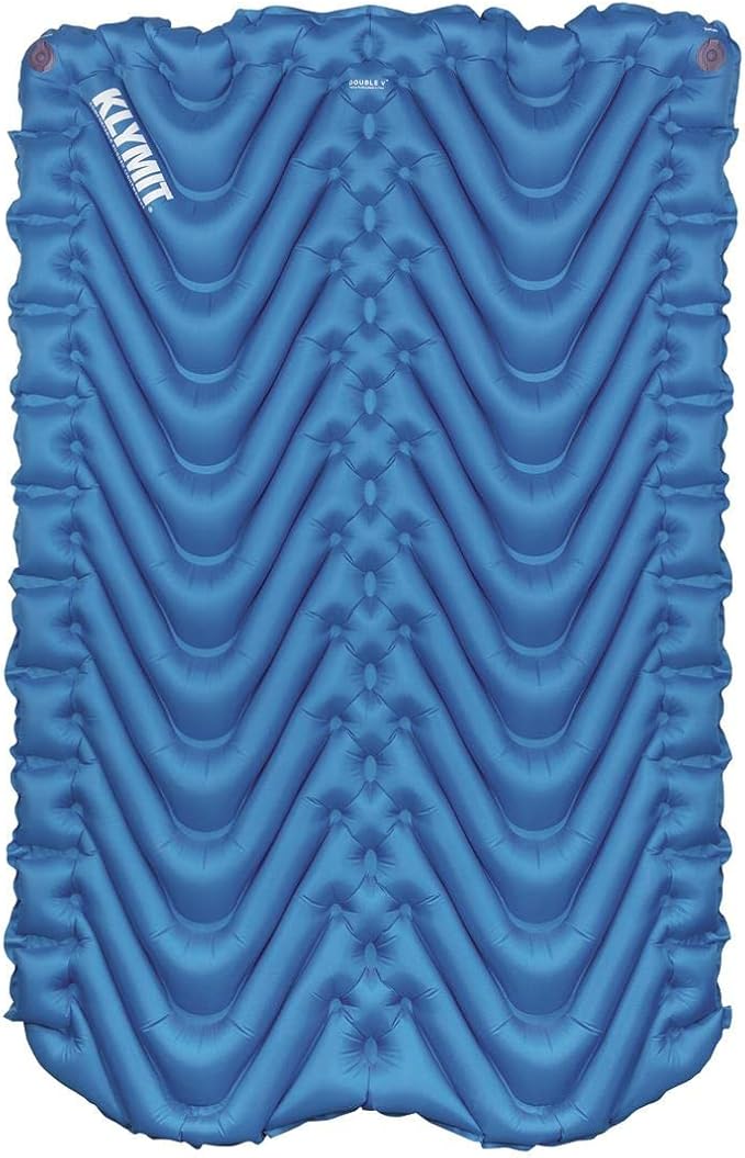 KLYMIT Double V Inflatable Sleeping Pad | Thick, Lightweight, Easy to Inflate, Foldable Air Bed Mattress for Camping & Backpacking