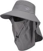 Sun Hat for Men Women with Neck Flap,UPF 50+ UV Protective Hiking Fishing Hats,Wide Brim Sun Hat for Women&Men