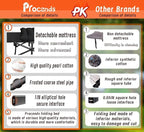 Oversized XXL Camping Cot, Folding Cot Camping Cots for Adults Portable Folding Outdoor Bed with Mat and Carry Bag, Heavy Duty Sleeping Cots for Outdoor Travel Camp Beach Vacation (Black)